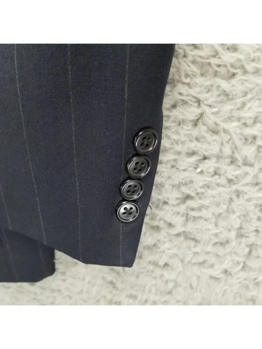 Christian Dior Jacket Mens 42L Blue Stripe 100% Wool Long Sleeve 2 Button *Read*